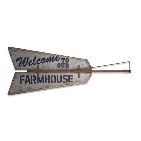 MELROSE INTERNATIONAL Melrose International 70699 48 x 19.5 in. Welcome to Our Farmhouse Wall Plaque Metal; Tin Black 70699